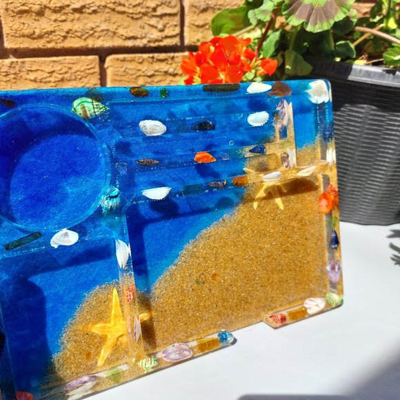 Custom Handmade Resin Beach Themed Jewelry/Trinket/Organizer/Catch all/Dump/Ring - Picture 8 of 8